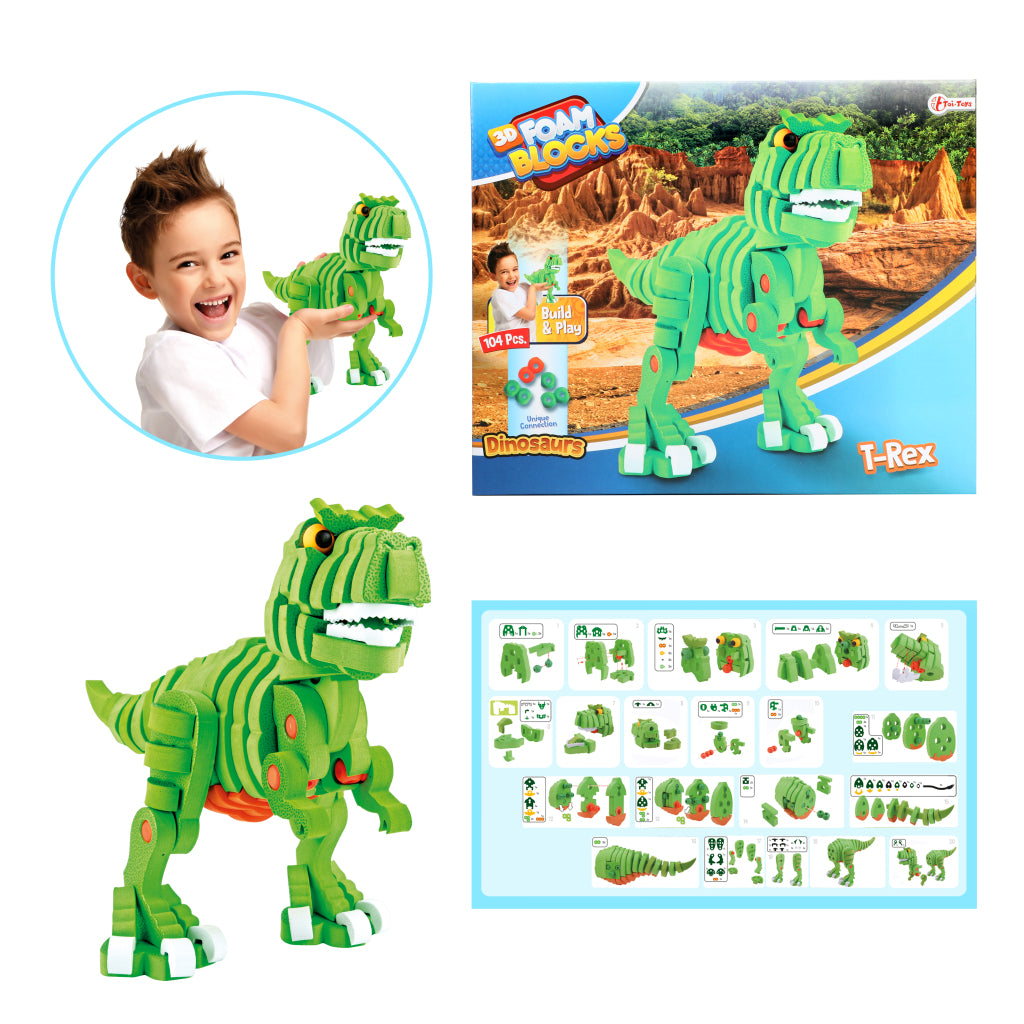 Toi-Toys Craft Puzzle Dinosaurus 25,8 cm zelena 104-del