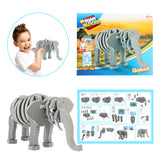 TOI-TOYS 3D Puzzle Elephant Junior 31.5 cm de espuma gris 75 piezas