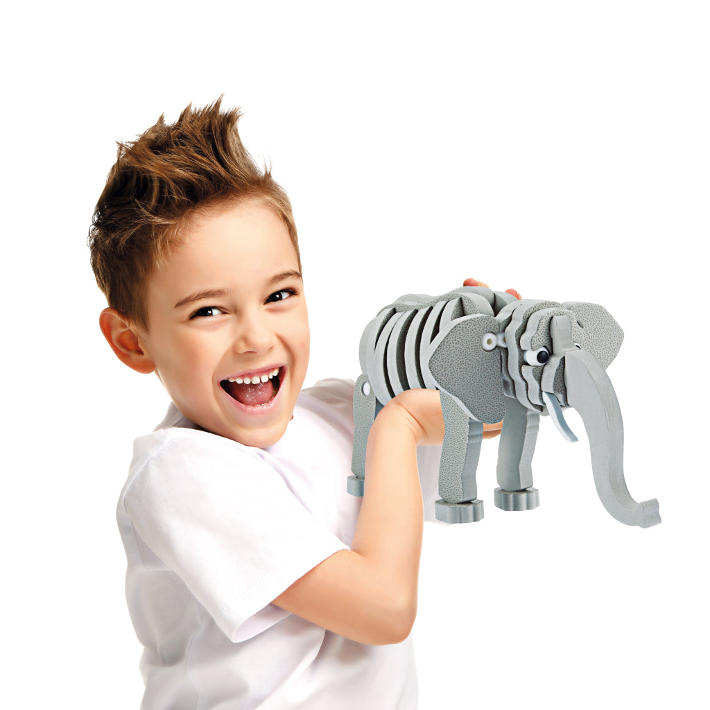 Toi-toys 3d puzzle elephant junior 31,5 cm mousse grise 75 pièces