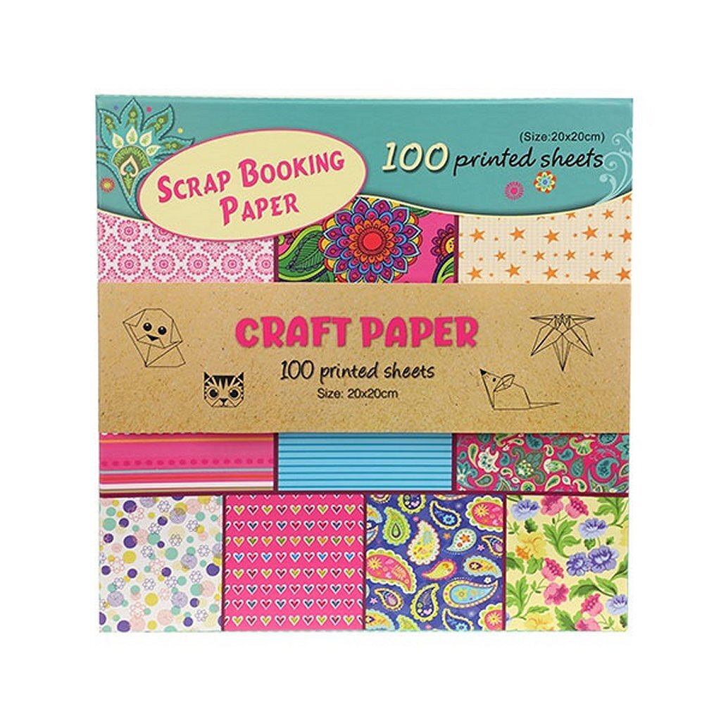 Toi-Toys Craft Papier Set 100 Printed sheets 20x20cm