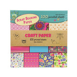 TOI-TOYS Craft Papier Set 100 trykte ark 20x20cm