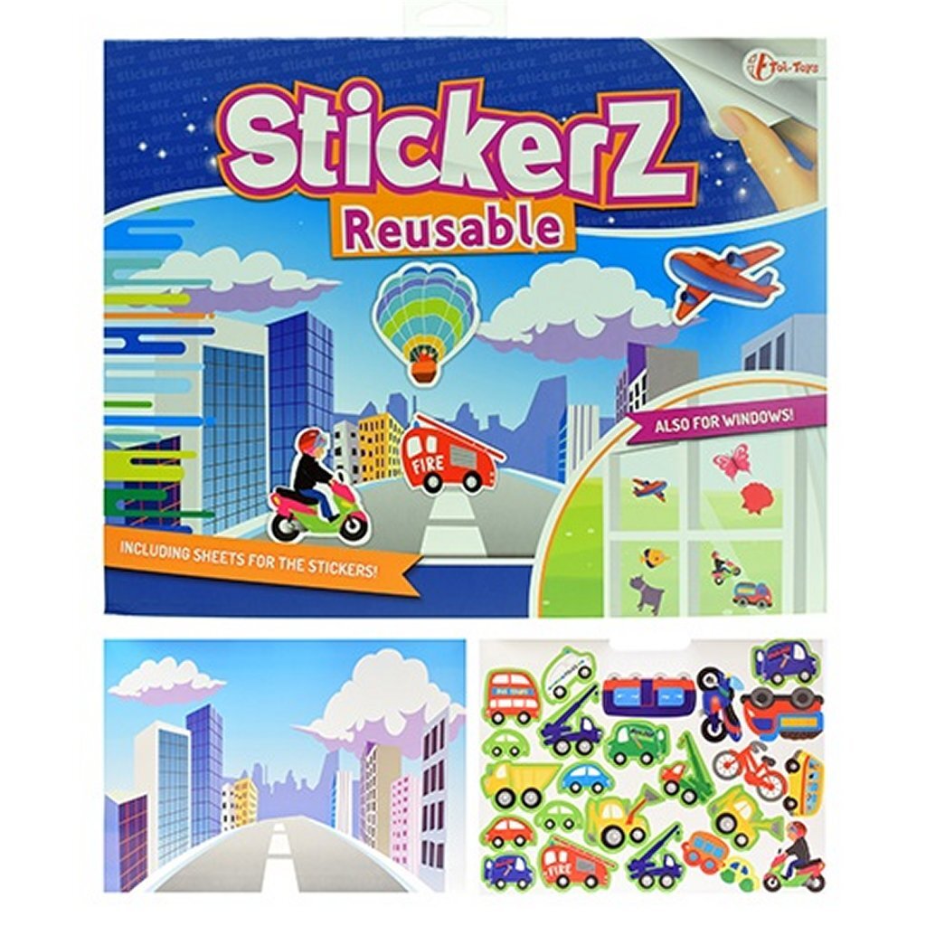 Stickerz stickerz stickerboek verschillende voertuigen met herbruikbare (raam) stickers