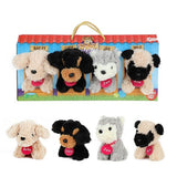 TOI-TOYS Chiens en peluche dans le loft pour chien valise 4 pièces