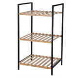 Bathroom Solutions Bathroom Solutions storage rack with 3 shelves of bamboo and steel