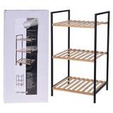 Bathroom Solutions Bathroom Solutions storage rack with 3 shelves of bamboo and steel