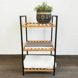 Bathroom Solutions Bathroom Solutions storage rack with 3 shelves of bamboo and steel