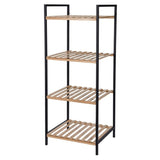 Bathroom Solutions Bathroom Solutions storage rack with 4 shelves of bamboo and steel