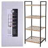 Bathroom Solutions Bathroom Solutions storage rack with 4 shelves of bamboo and steel