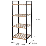 Bathroom Solutions Bathroom Solutions storage rack with 4 shelves of bamboo and steel