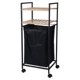 Bathroom Solutions Bathroom Solutions storage rack with 2 shelves and laundry basket 89.5 cm bamboo