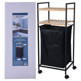 Bathroom Solutions Bathroom Solutions storage rack with 2 shelves and laundry basket 89.5 cm bamboo