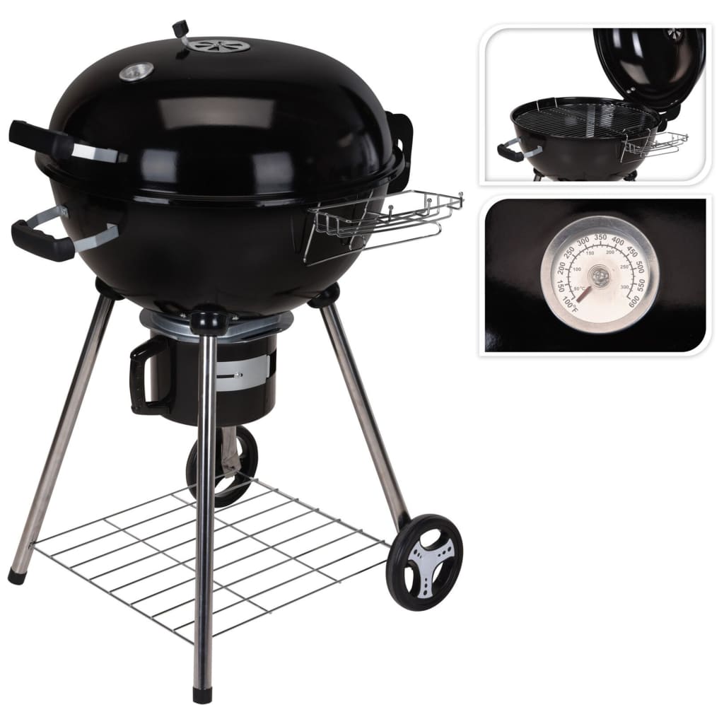 Progarden charcoal barbecue on wheels Ø 57 cm Black