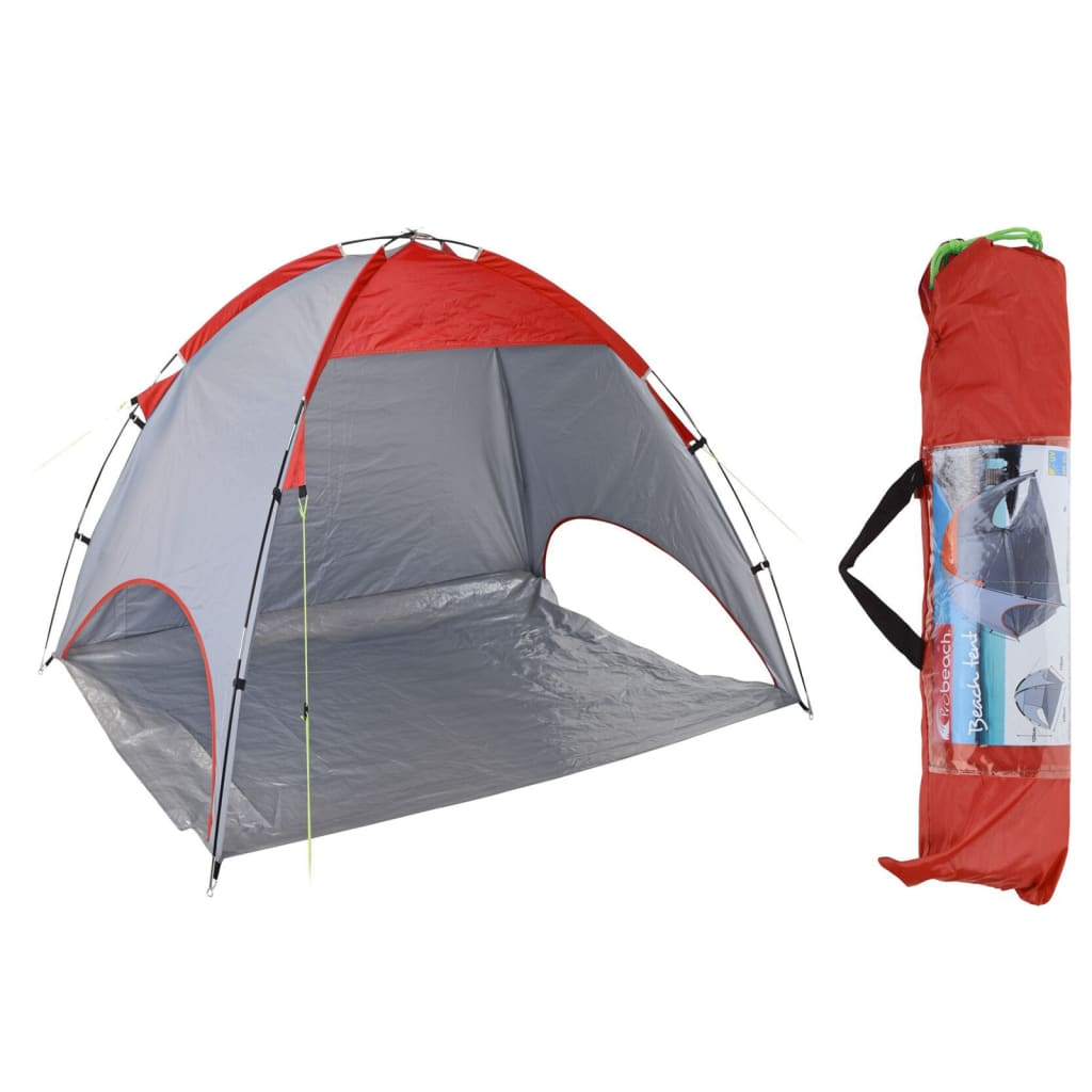 Tenda da spiaggia di Probiach 220x120x115 cm rosso e grigio