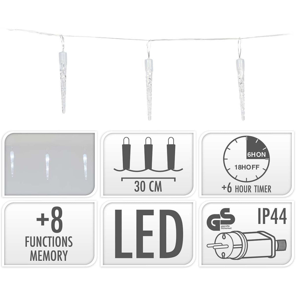 S.I.A. S.I.A. Christmas lights Ice Gules 6m 40 LEDs IP44 + Timer