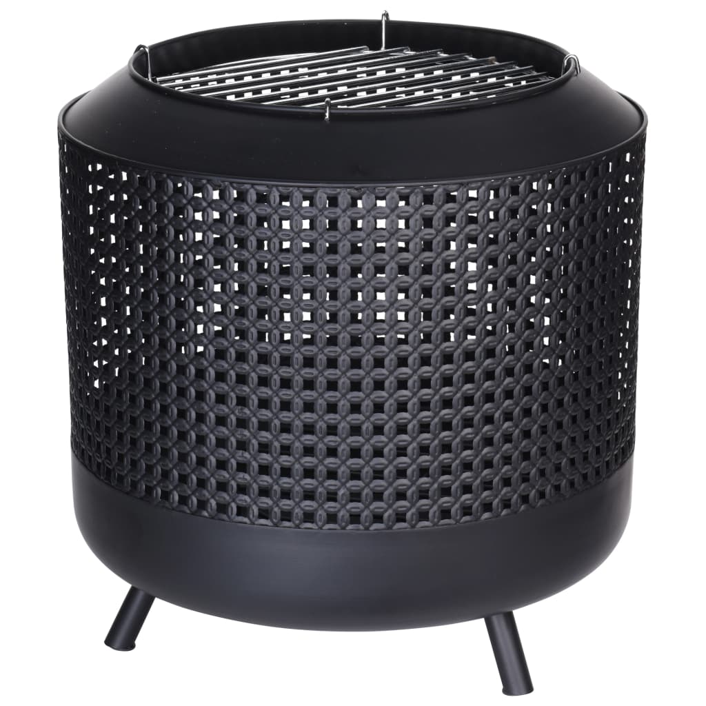 Progarden Progarden Fire Pit avec grille de barbecue 50x51 cm noir