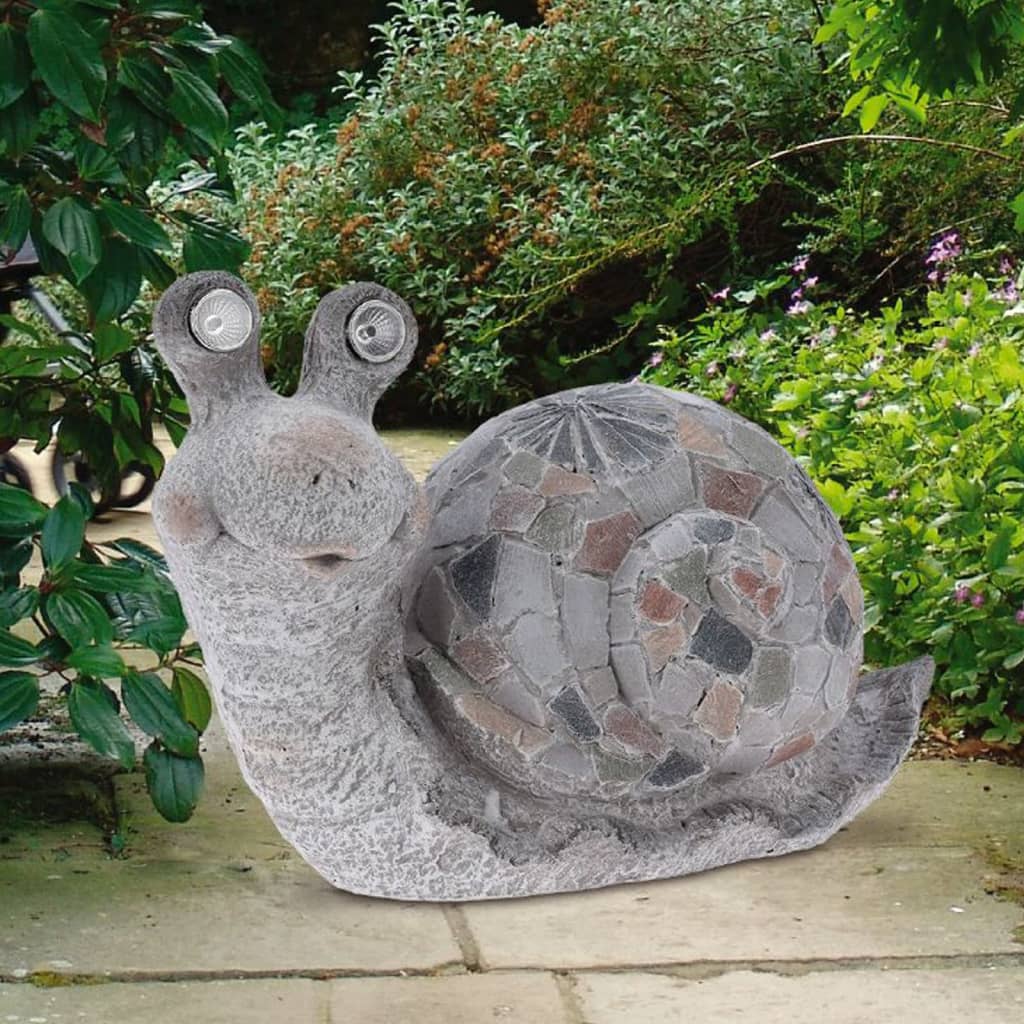 Proger Progarden Garden Decoration Snail mit Sonnenbeleuchtung Mgo