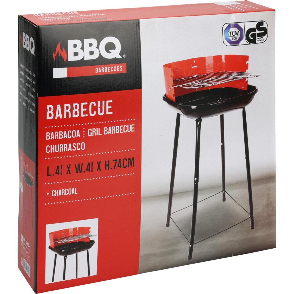 BBQ half-open 41 cm red black