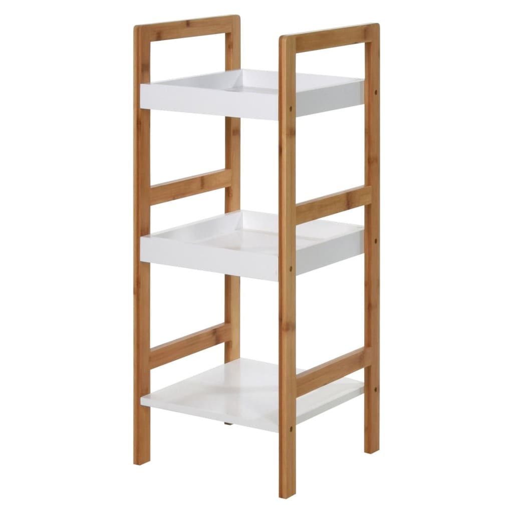 Soluciones de baño Soluciones de baño Rack de almacenamiento con 3 estantes MDF y bambú