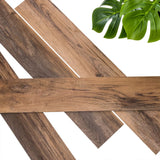 Wallart Wallart Planken Wood-Pot Schuurhout Oak Oak Bruin