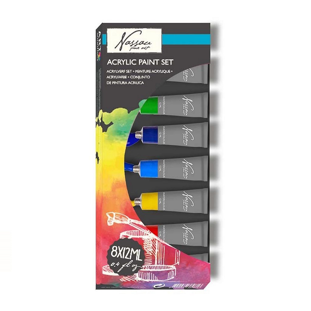 Ensemble de peinture acrylique Nassau, 8x12 ml