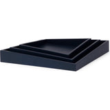 Senza asymmetrical wooden trays 3 pieces blue