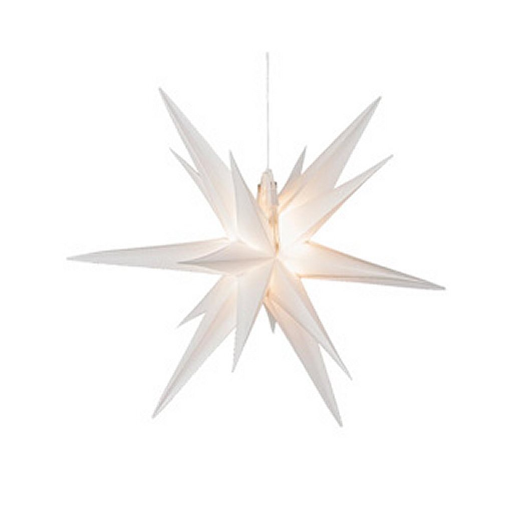 Lumineo Lumineo Christmas star PVC Steady White 6 LEDs Inside Outside 60 cm