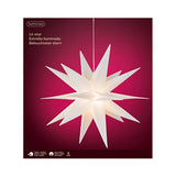 Lumineo Lumineo Christmas star PVC Steady White 6 LEDs Inside Outside 60 cm