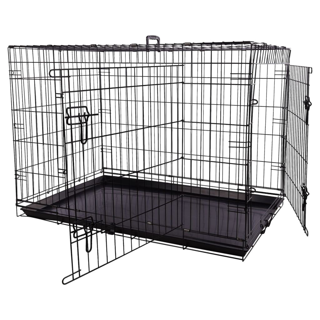 Flamingo Flamingo Wire Cage med skyvedør mezo XL 70x109x77 cm svart