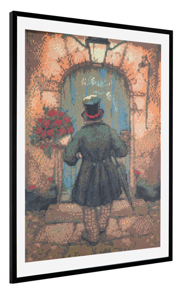 Pintura de diamantes Grafix Anton Pieck Man con rosas 40x50cm