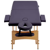 Vidaxl Massage Table Tableable 2 Zonen Holz Purple