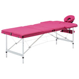 Vidaxl Massage Table Sammenfoldelig 3 zoner Aluminium Pink