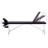 Vidaxl Massage Table Tableable 3 Zonen Aluminium Purple