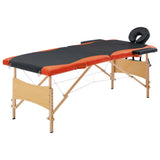 Bidaxl Massagebord Hollfällbara 2 zoner trä svart och orange