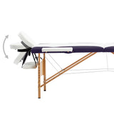 Vidaxl Massage Table Colpobile 2 zone Bianco e viola