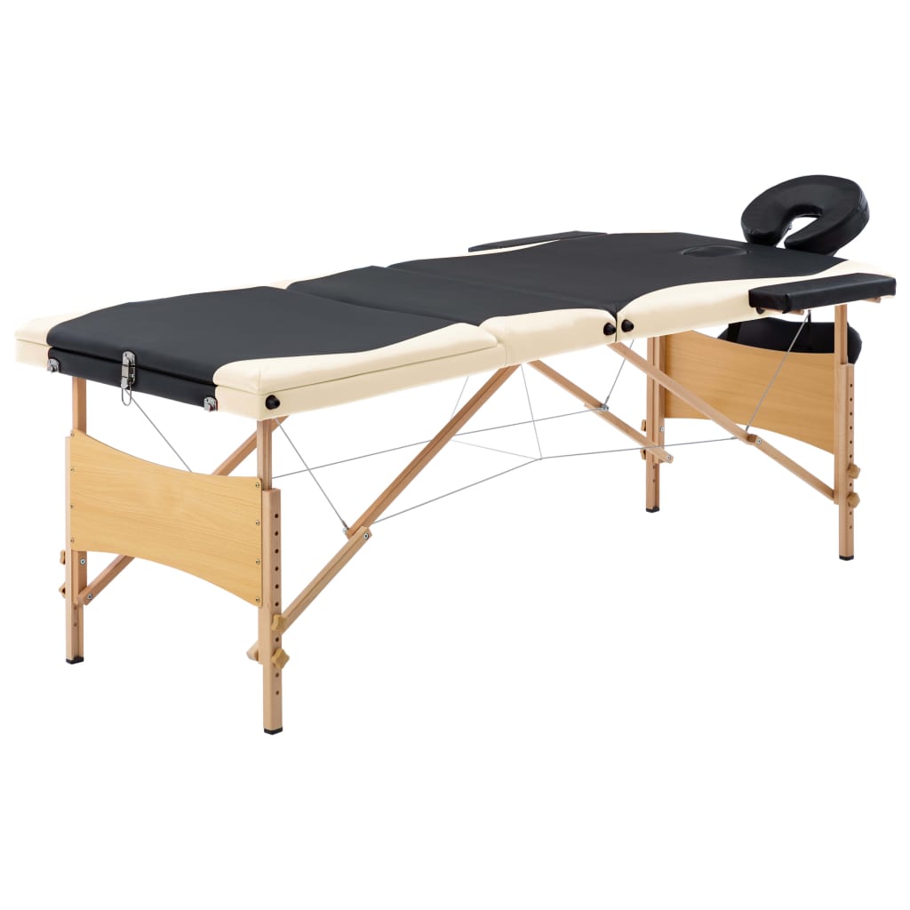 Vidaxl Massage Table Colpobile 3 zone Black e beige