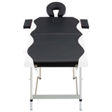 Table de massage vidaxl pliable 2 zones en aluminium noir et blanc