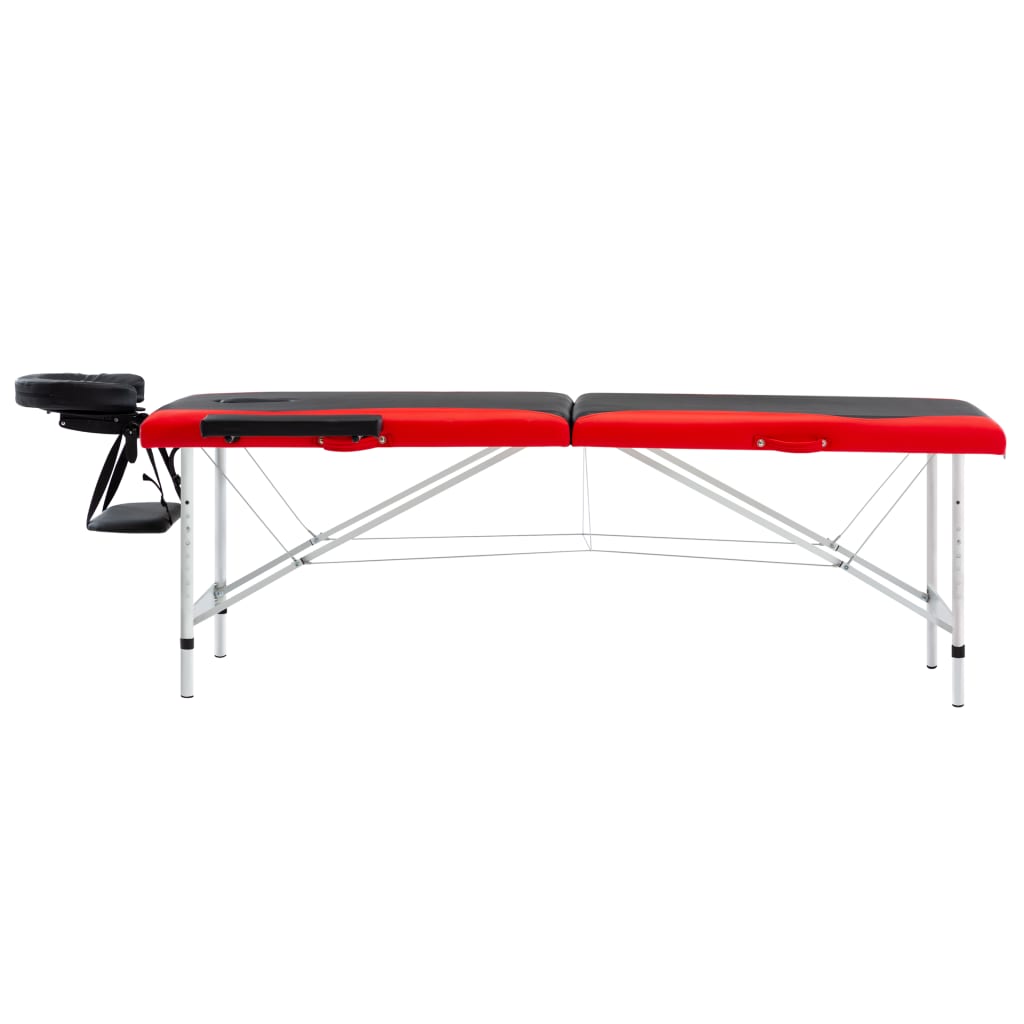 Vidaxl Massage Table Tableablesable 2 Zonen Aluminium schwaarz a rout