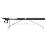 Vidaxl Massage Table Table Collectibsable 2 Zonen Aluminium wäiss a purpur