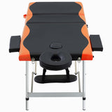 Vidaxl Massage Table Colppecible 3 zone in alluminio nero e arancione