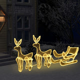 Vidaxl Christmas Lights 2 Reindeer et Sled avec Mesh 648 LEDS