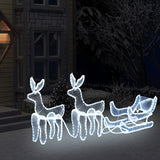 Vidaxl Christmas Lights 2 Reindeer et Sled avec Mesh 648 LEDS