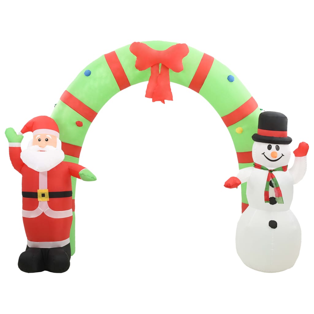 Vidaxl Christmas Arch Santa Claus a Snowman nafukovací LED 223 cm