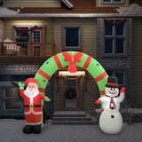 Arch de Navidad Vidaxl Santa Claus y Snowman inflable liderado 223 cm