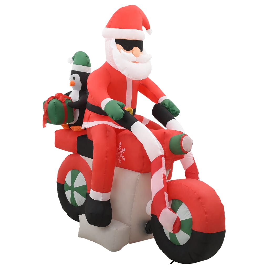 Vidaxl Santa oppblåsbar på motorsykkel LED IP44 160 cm