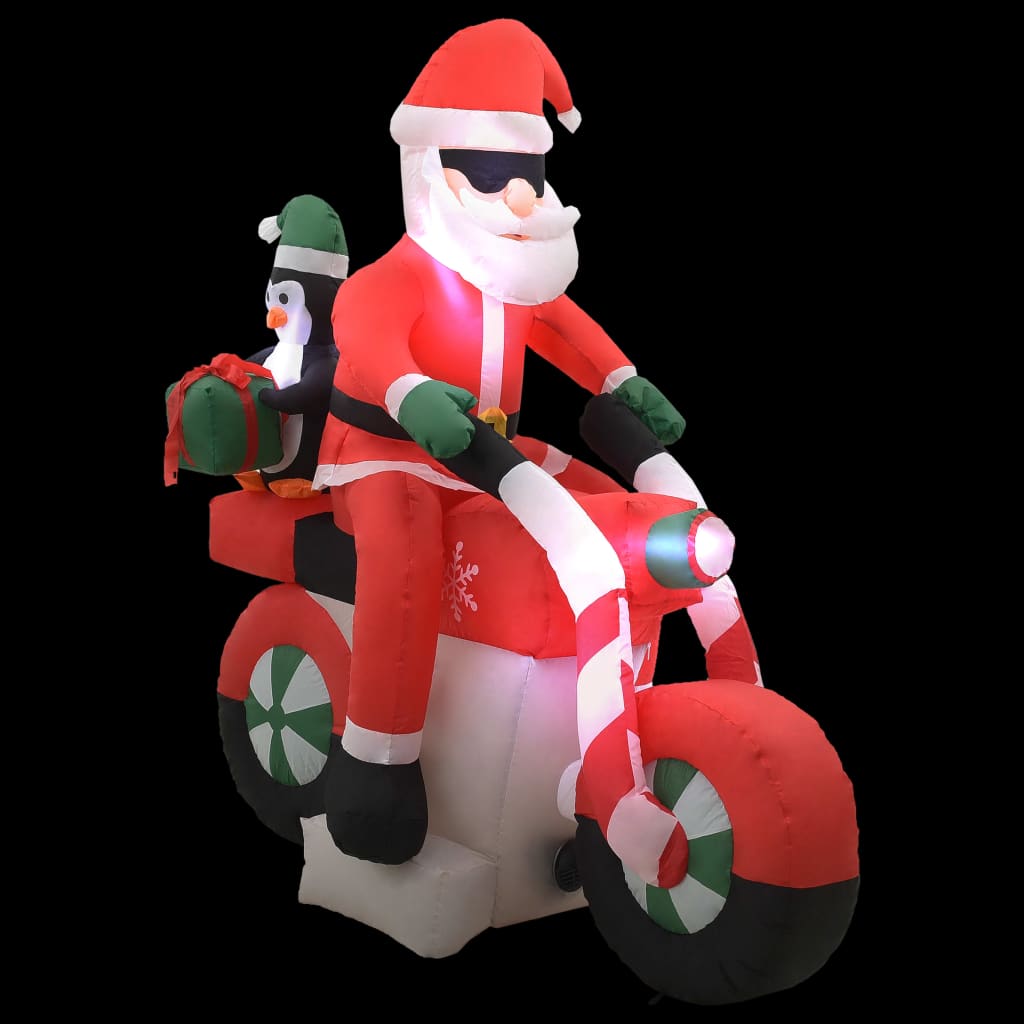 Vidaxl Santa uppblåsbar på motorcykel LED IP44 160 cm