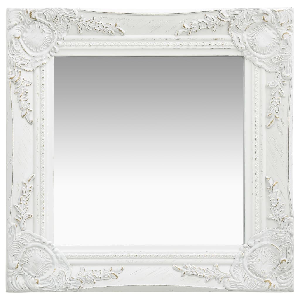 Vidaxl Wall Mirror Baroque Style 40x40 cm bílá