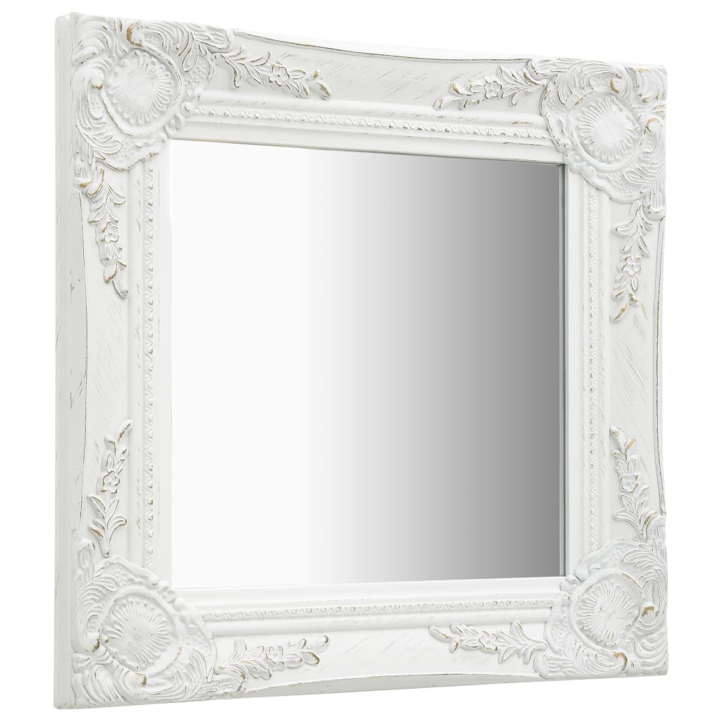 Vidaxl Wall Mirror Baroque Style 40x40 cm bílá