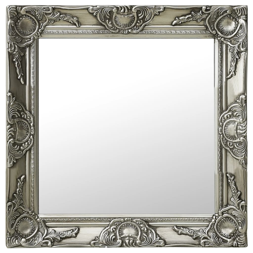 Vidaxl Wall Mirror Baroque Style 50x50 cm srebrne