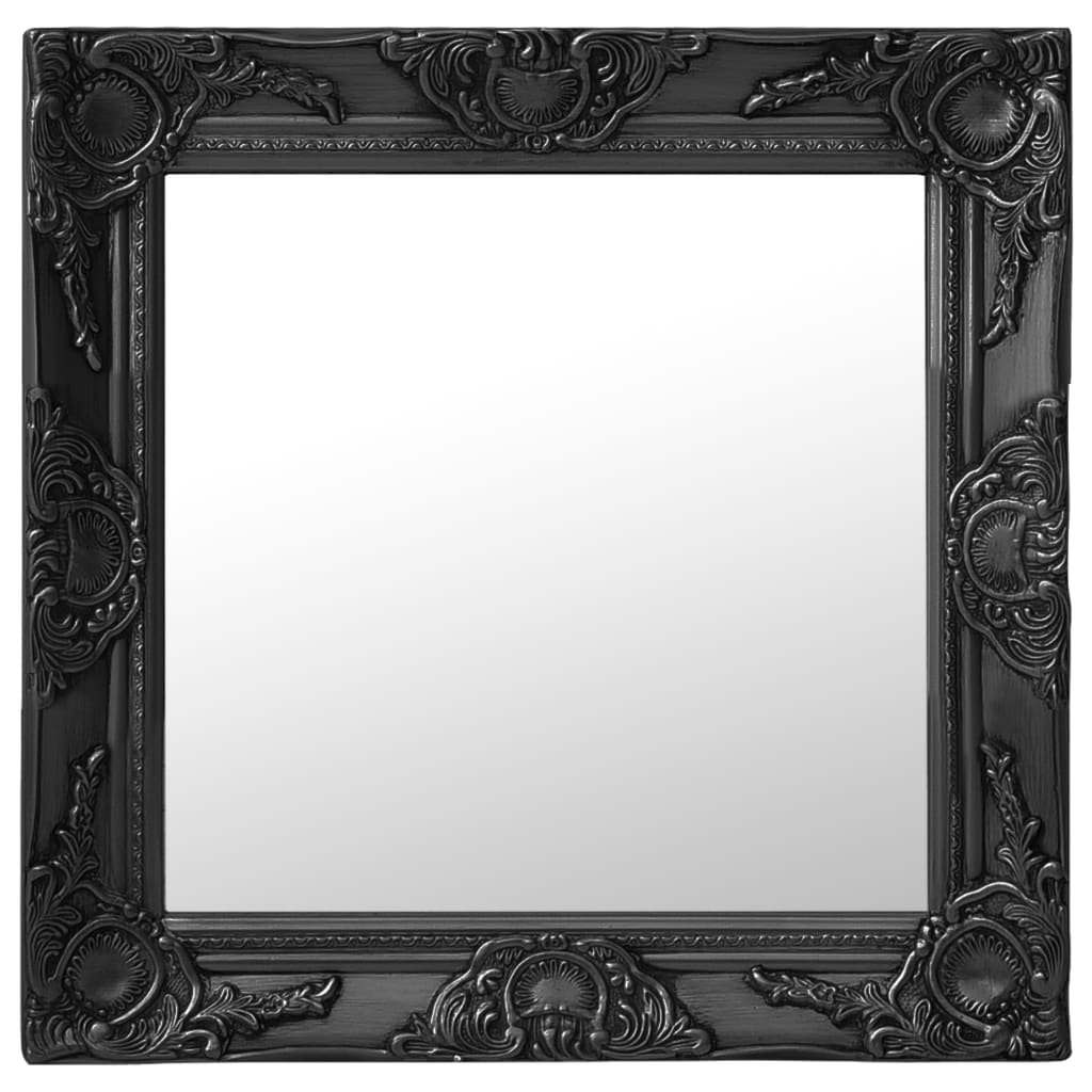 Vidaxl Wall Mirror Barroque Style 50x50 cm Negro