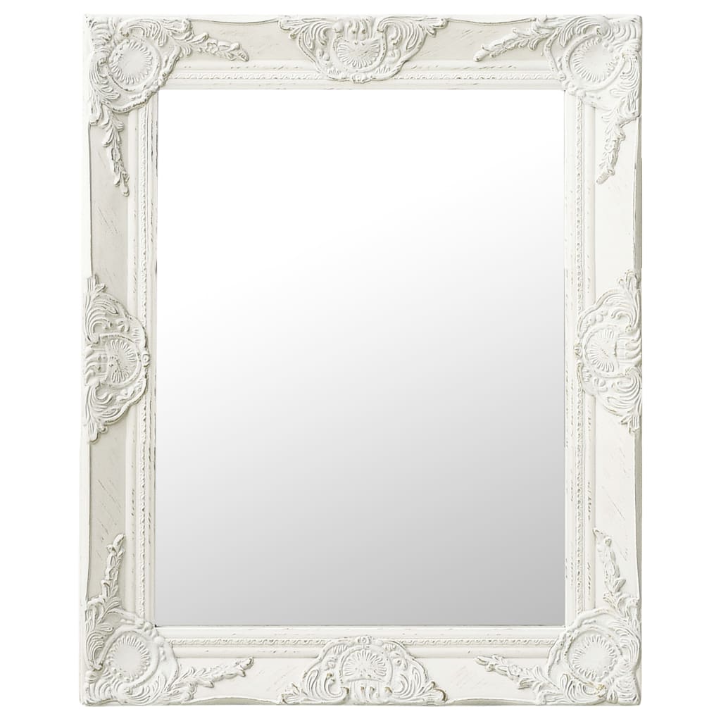 Vidaxl Wall Mirror Baroque Style 50x60 cm bílá